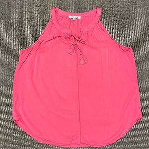 Rose & Olive Hot Pink Tassel Halter Tank